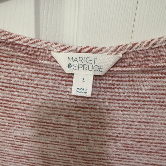 Women Market and Spruce Boat Neck Top in Heathered Red Size Small - Picture 5 of 7